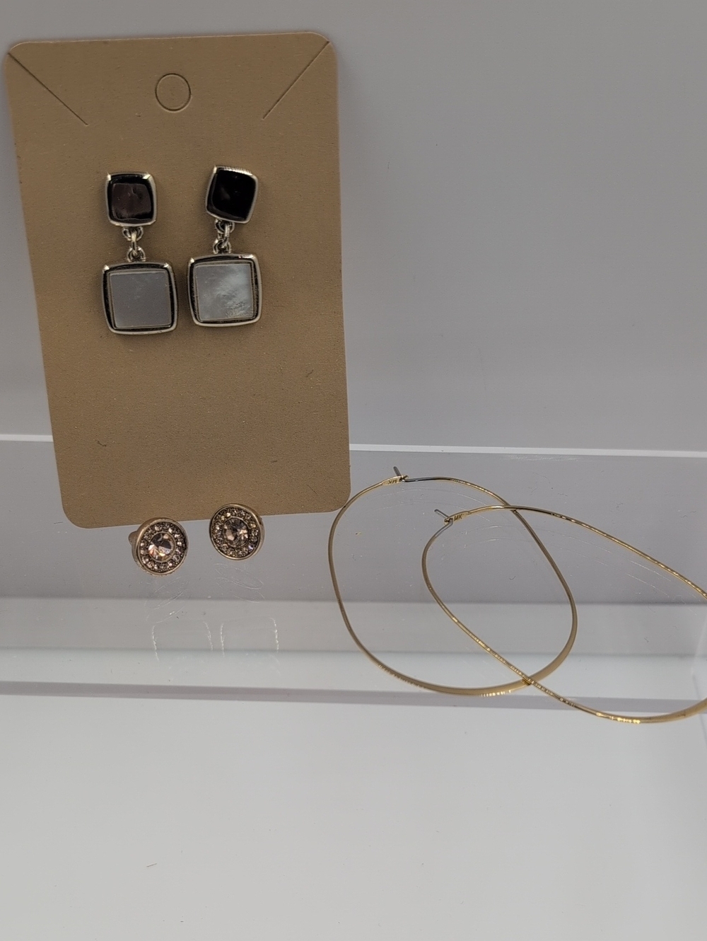 Gold Hoop and Stud Earring Set - Gold